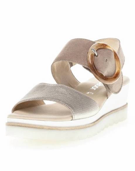 NEW GABOR ladies touch fastening sandals in metal cervo - Picture 5 of 5